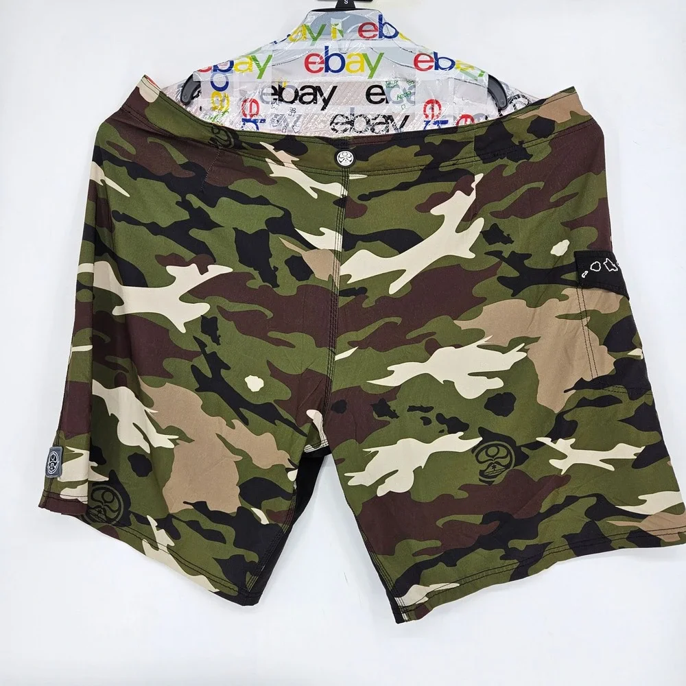 Hawaiian Island Creations HIC Swim Trunks Mens‎ 50 Camouflage Drawstring Summer